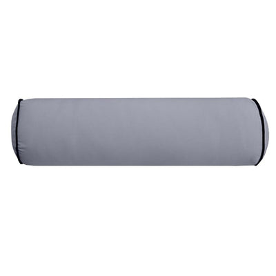 26 x 6 Contrast Pipe Trim Large Outdoor Bolster Pillow Cushion Insert Slip Cover-AD001