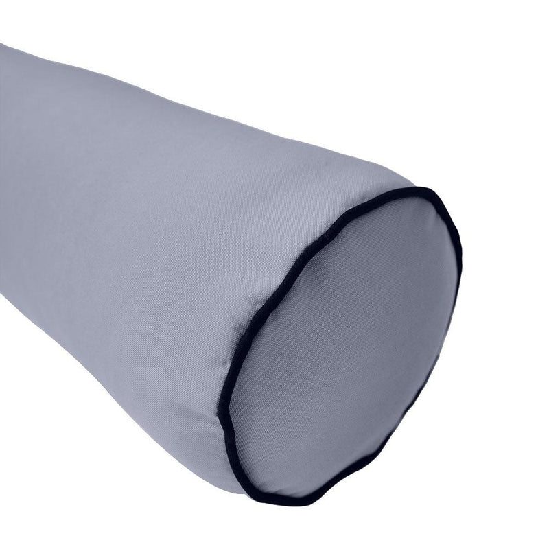 26 x 6 Contrast Pipe Trim Large Outdoor Bolster Pillow Cushion Insert Slip Cover-AD001
