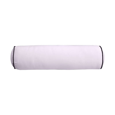 26 x 6 Contrast Pipe Trim Large Outdoor Bolster Pillow Cushion Insert Slip Cover-AD107