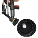 Shop sandblasting unit with 28-gallon red tank, pull handle, wheels and attached vacuum blast