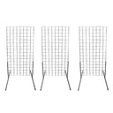 3 Chrome  Gridwall Panel 4 Ft Tall Wire Grid  Shelving Board T-Leg Retail Display Fixture
