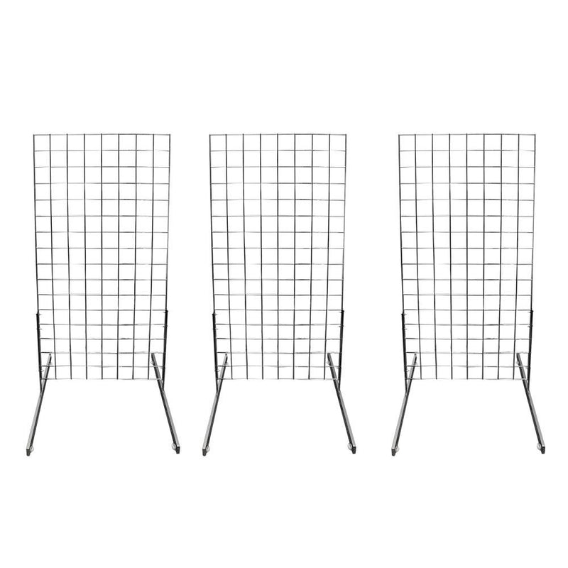 3 Chrome  Gridwall Panel 4 Ft Tall Wire Grid  Shelving Board T-Leg Retail Display Fixture