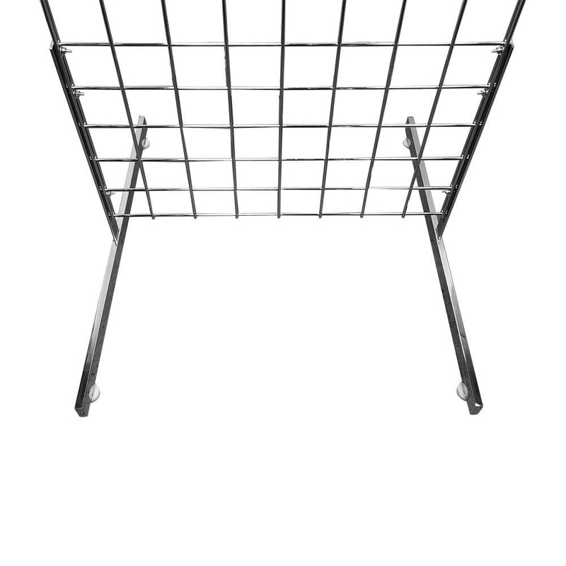 3 Chrome  Gridwall Panel 4 Ft Tall Wire Grid  Shelving Board T-Leg Retail Display Fixture