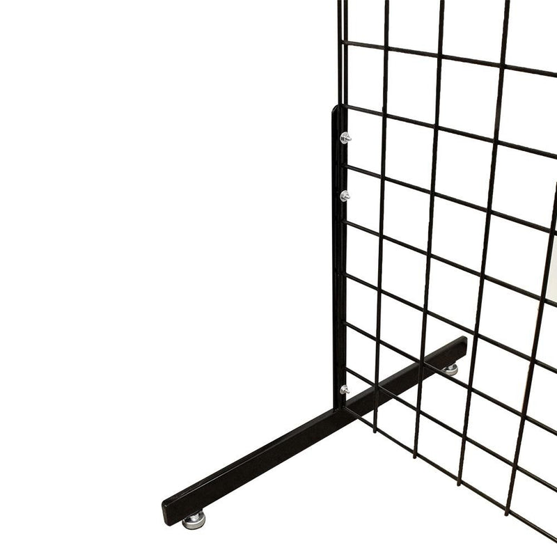 3 GLOSS BLACK Gridwall Panel 4 Ft Tall Wire Grid Shelving Board T-Leg Retail Display Fixture