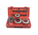 3 Pc 1-1/4"–2" Ratchet Die Stock Pipe Threader Set, Ratcheting Wrench with 3 Dies for Pipe Threading