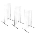 3 WHITE Gridwall Panel 4 Ft Tall Wire Grid Shelving Board T-Leg Retail Display Fixture