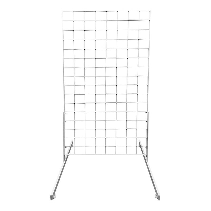 3 WHITE Gridwall Panel 4 Ft Tall Wire Grid Shelving Board T-Leg Retail Display Fixture