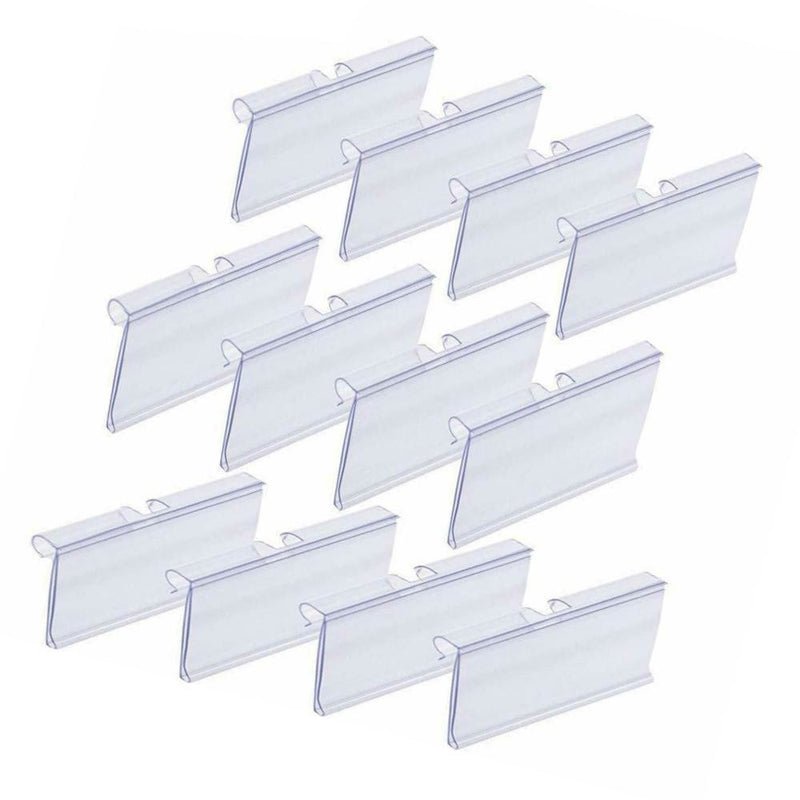 3 x 1-1/2 Clear Plastic Wire Shelving Label Holder With Sleeve - 20 Pc