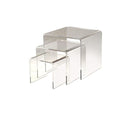 3" 4" 5"H Lucite Clear Acrylic U Cubes Riser Nester Retail Store Display - 3 Pc