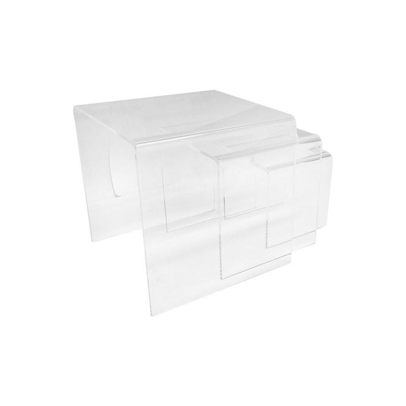 3" 4" 5"H Lucite Clear Acrylic U Cubes Riser Nester Retail Store Display - 3 Pc