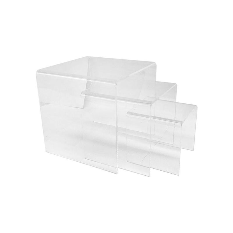 3" 4" 5"H Lucite Clear Acrylic U Cubes Riser Nester Retail Store Display - 3 Pc