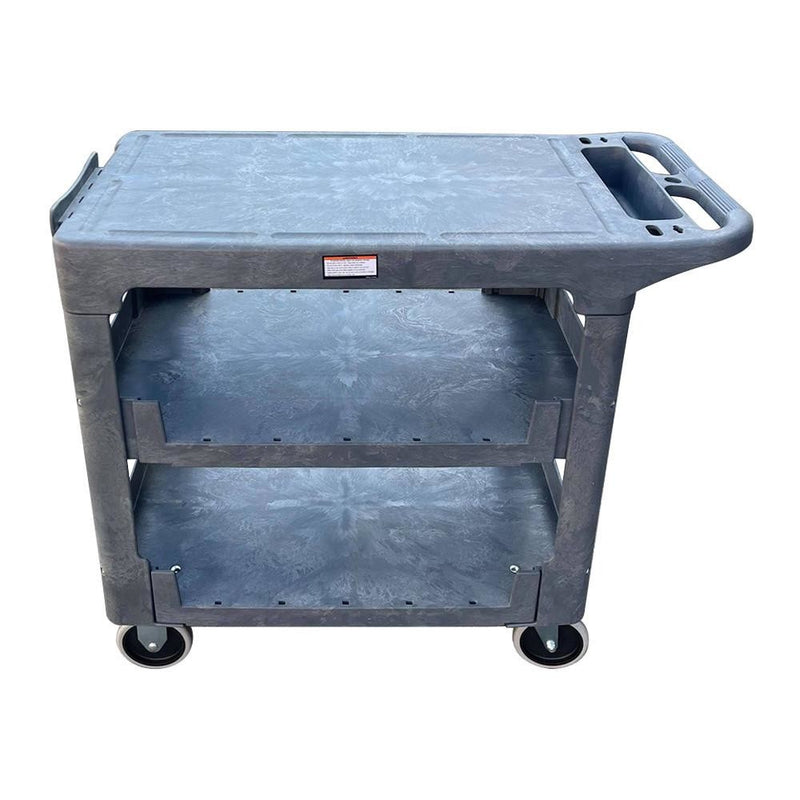 3-Shelf Heavy Duty Plastic Utility & Service Cart Rubber Casters 500LB