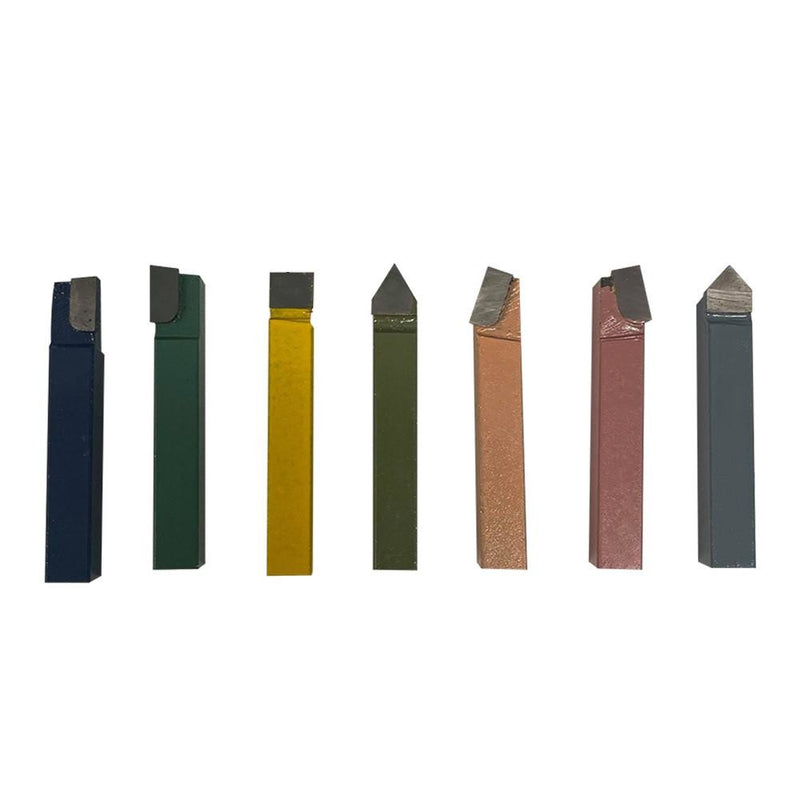 3/8" CARBIDE TIPPED TOOL BITS LATHE TOOLS 38 PIECE SET C6 AR,AL,BR,BL,C, E, D