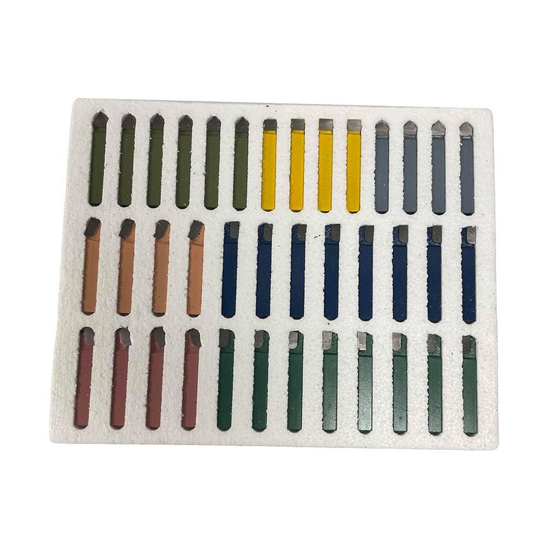 3/8" CARBIDE TIPPED TOOL BITS LATHE TOOLS 38 PIECE SET C6 AR,AL,BR,BL,C, E, D