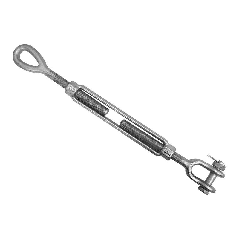 3/8" x 6" Marine Jaw Eye Turnbuckle Pulley Galvanized Drop Forge Steel Swivel Hoist Eye WLL 1,200 lbs Cap