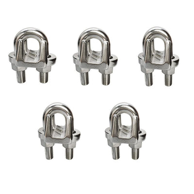 3/8'' Marine Stainless Steel 316 Heavy Duty Wire Rope Clips Cable Clamp Rig Boat - 5 Pc