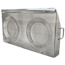 32" x 17-3/4" Stainless Steel Convex Comal Griddle Pan With Rack