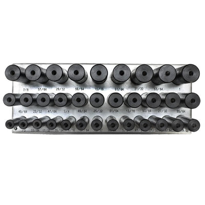 33 PC Transfer Punch Set 1/2" to 1" by 64th
