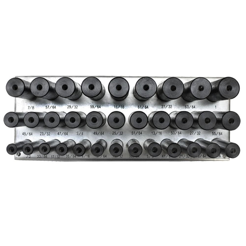33 PC Transfer Punch Set 1/2" to 1" by 64th