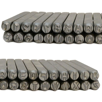 36 Piece Steel Hand Marking Punch Stamps Capital Alphabet Letter - Number Set Ingot Jeweler 4mm
