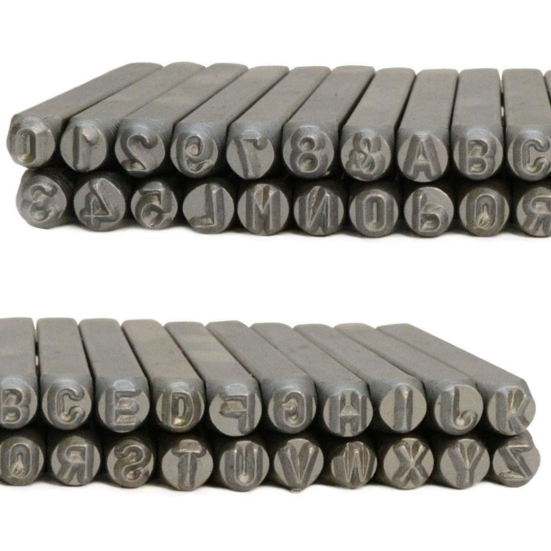 36 Piece Steel Hand Marking Punch Stamps Capital Alphabet Letter - Number Set Ingot Jeweler 4mm