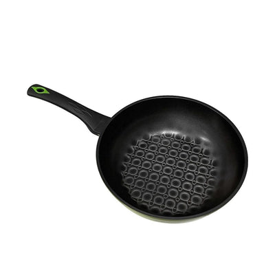 3D Green Bubble Diamond Coating Nonstick Wok 11" Diameter Cooking Pan Made in Korea