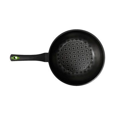 3D Green Bubble Diamond Coating Nonstick Wok 11" Diameter Cooking Pan Made in Korea