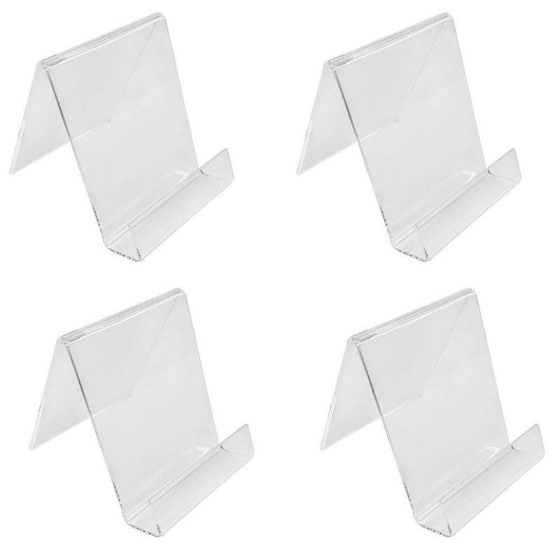 4 PC Lucite Crystal Clear Acrylic Literature Holder For 4&