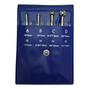 1/8 - 1/2" Telescopic T-Bore Full Ball Small Hole Gage 4 Pc Set