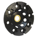 4" Grinding Diamond Cup Wheel Grinder T Segment 7/8"-5/8" Concrete Masonry Stone Grind Black