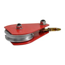 4-inch wire rope pulley block designed for lifting, rigging, and hoisting applications.