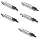 5 PC #6 HSS Center Drill & Contersink 60° 7/32" x 1/2" 3" Length