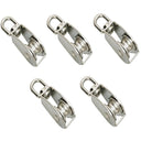 5 PC 1-1/4" 32mm Single Pulley with Swivel Eye Stainless Steel Hoist Rigging