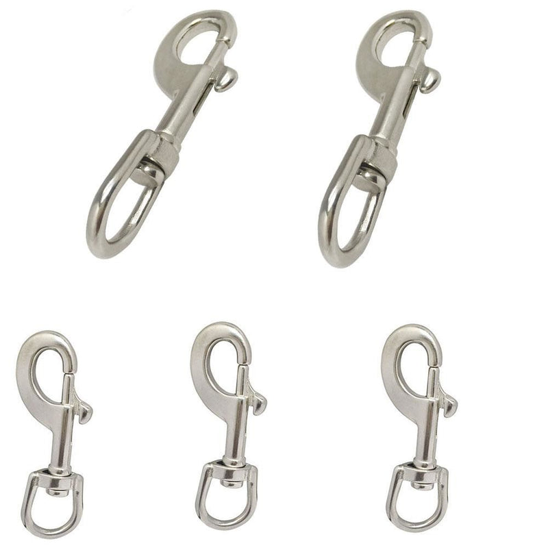 5 PC 1/2" x 80mm Swivel Bolt Snap Hook Stainless Steel 316