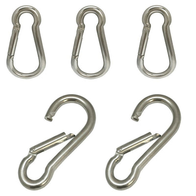 5 PC 1/2'' Carabiner Spring Snap Hook Marine Stainless Steel 316 Boat Hooking