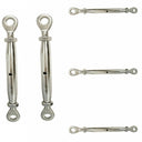 5 PC 1/4" Stainless Steel Closed Body Eye Eye Turnbuckle 300 LBs Limit