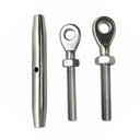 5 PC 1/4" Stainless Steel Closed Body Eye Eye Turnbuckle 300 LBs Limit