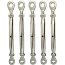 5 PC 1/4" Stainless Steel Closed Body Eye Eye Turnbuckle 300 LBs Limit