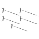 5 PC 12" Chrome Long Grid Wall Metal Hooks Display For Use W/ Gridwall Panels