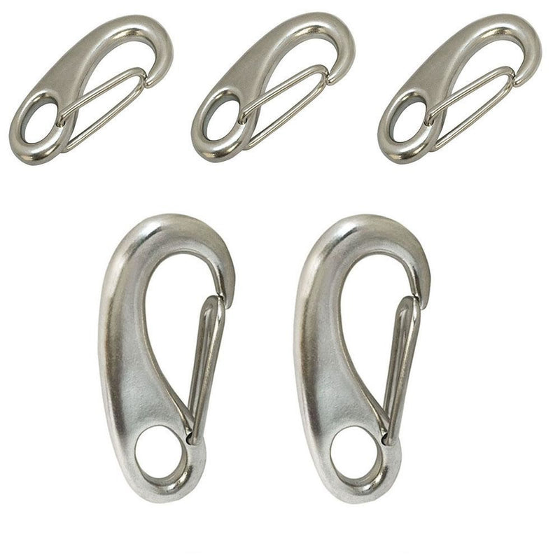 5 PC 2" Gate Snap Hook Lobster Claw Stainless Steel 315 Marine Boat