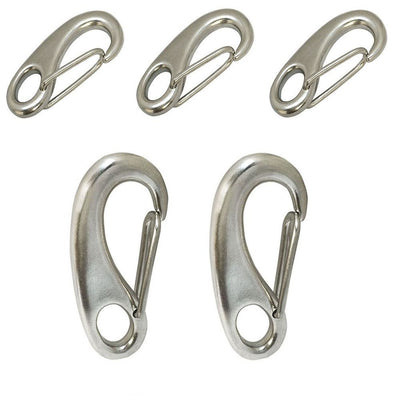 5 PC 2-3/4" Gate Snap Hook Lobster Claw Stainless Steel 316 Marine Boat 600 LBS