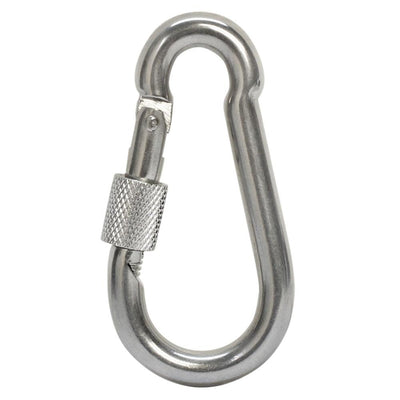 5 Pc 3/8" Spring Snap Hook w Screw Lobster Claw Carabiner Stainless Steel Marine Clip Boat 500 LBS Cap