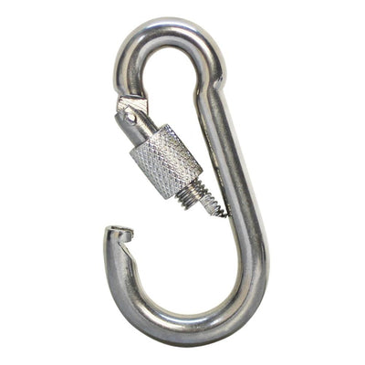 5 Pc 3/8" Spring Snap Hook w Screw Lobster Claw Carabiner Stainless Steel Marine Clip Boat 500 LBS Cap