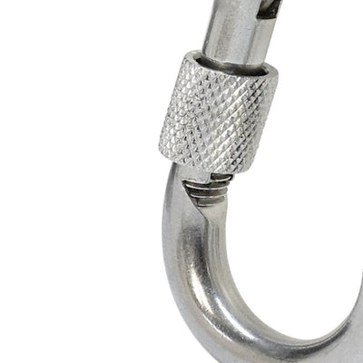 5 Pc 3/8" Spring Snap Hook w Screw Lobster Claw Carabiner Stainless Steel Marine Clip Boat 500 LBS Cap