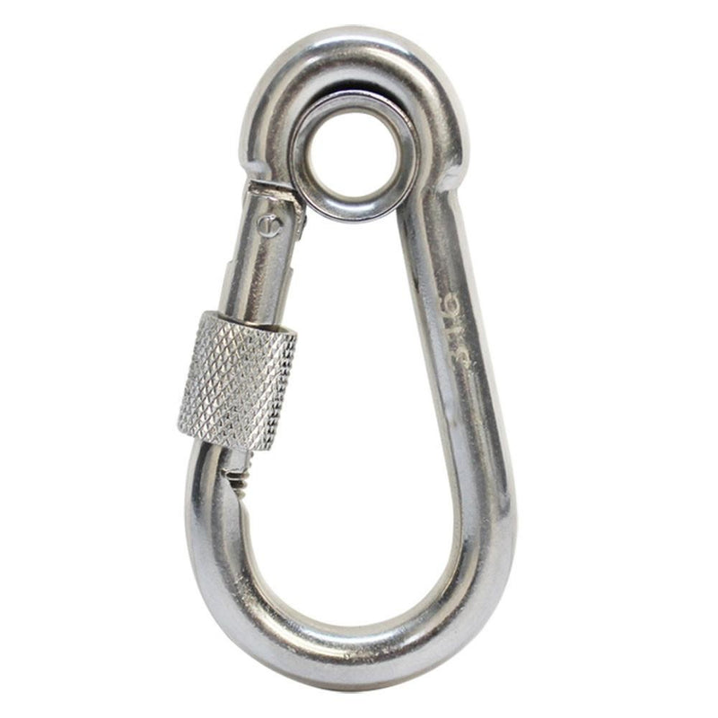 5 PC 1/4" Stainless Steel Carabiner Spring Snap Hook Eyelet & Screw 250 LB Cap