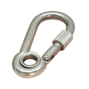 5 PC 1/4" Stainless Steel Carabiner Spring Snap Hook Eyelet & Screw 250 LB Cap