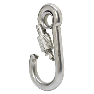 5 PC 1/4" Stainless Steel Carabiner Spring Snap Hook Eyelet & Screw 250 LB Cap