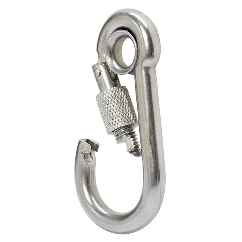 5 PC 1/4" Stainless Steel Carabiner Spring Snap Hook Eyelet & Screw 250 LB Cap