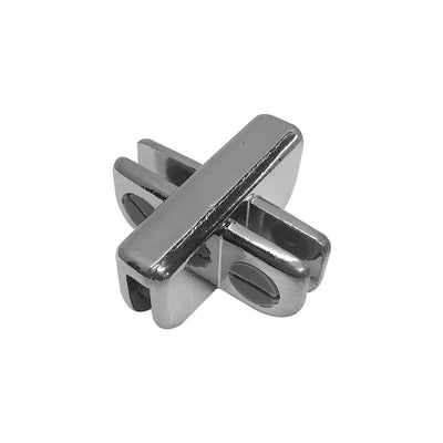 5 Pc 4 Way Inside Shelf Connector Clip Chrome  3/16'' Tempered Glass Shelf