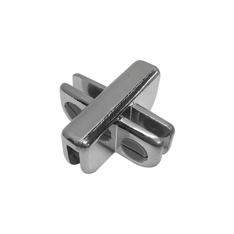 5 Pc 4 Way Inside Shelf Connector Clip Chrome  3/16&